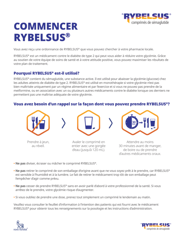 Rybelsus (semaglutide) Trousse de depart pour patient